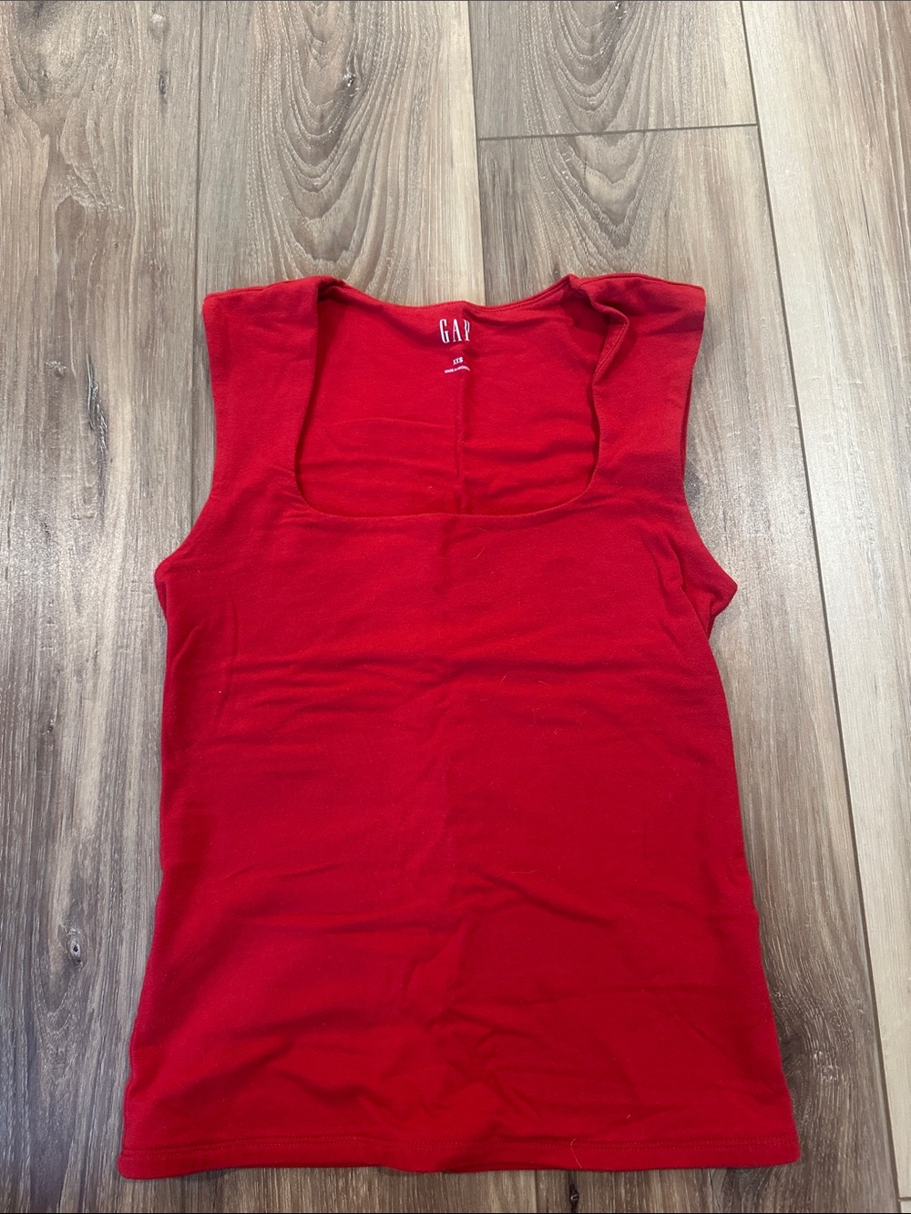 GAP Red Scoop Neck Ribbed Tank